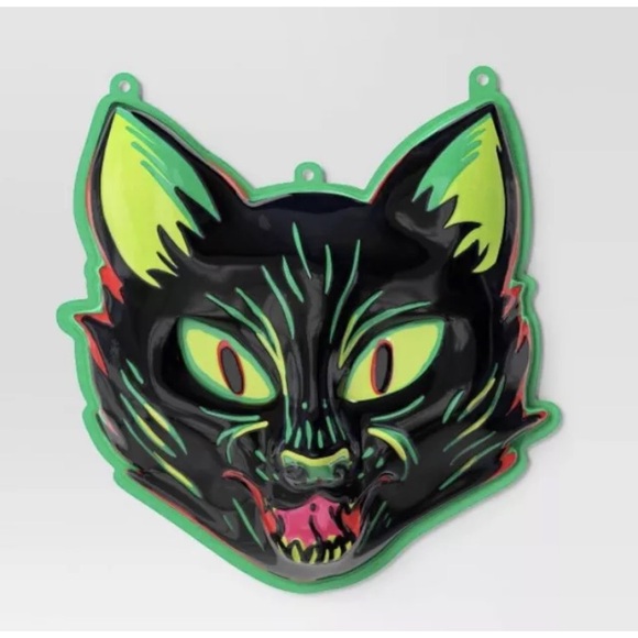 4 Halloween Hyde & Eek Neon Wall Decor Spider Skull Pumpkin Cat Vintage Style - Picture 9 of 10